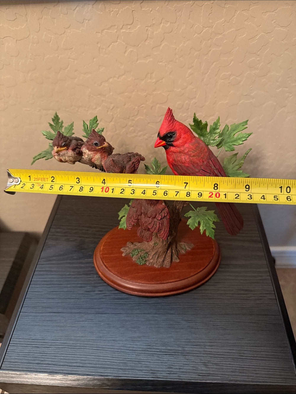 Red Cardinal Bird Family Figurine - Decorative Tree Branch - Picture 10 of 11
